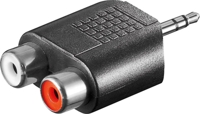 Adapter audio Goobay, 3.5mm mashkull në 2x RCA femër, i zi