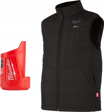Jelek me ngrohje Milwaukee M12 Heated Puffer Vest, madhësia XL, pa bateri, ngjyrë e zezë