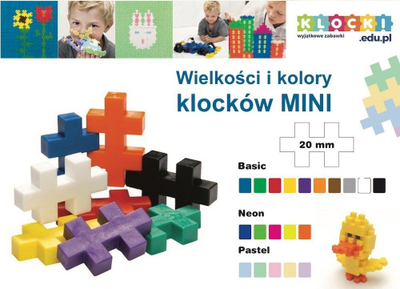 Blloqe ndërtimi Plus Plus Mini Pastel, 100 copë, plastikë shumëngjyrëshe