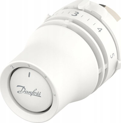 Kokë termostatike Danfoss Redia, lidhje M30x1.5, 16°C 28°C, e bardhë