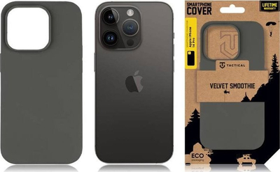 Куќиште за телефон Tactical Velvet Smoothie за iPhone 14 Pro, силикон, сиво
