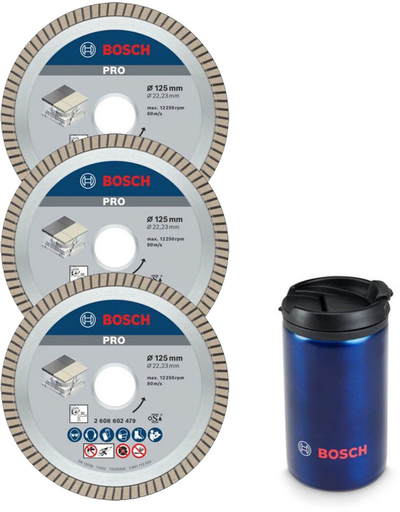 Set disqe diamanti Bosch PRO 0615997670, 125 mm, 3 copë, me termo gotë