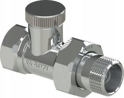 Valvul e drejtë radiatorësh ARCO TEIDE PLUS, lidhje 1/2" x 1/2", krom