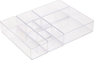 Organizues sirtari General Drawer Organizer, set 6 copë, plastikë, gri