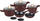 Set tenxoresh BerlingerHaus Leonardo BH-8050, 10 pjesë, alumini i falsifikuar, burgundy mat