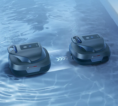 Pastrues robotik për pishina MOVA Diver R10, pa kabllo, për fund të sheshtë, gri