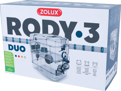 Kafaz për hamster Zolux RODY 3 DUO, plastikë, me ndarje, blu