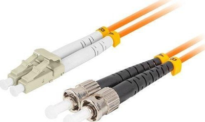 Kabllo fibër optike Lanberg Patchcord MM ST në LC, duplex, 10m, portokalli