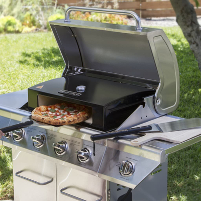 Furrë pice për grill BakerStone Pizza Oven Box Set, çelik inox, me aksesorë, e zezë
