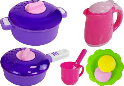 Kuzhinë lodër LeanToys Pink Kitchen, me ujë, drita edhe zë, rozë