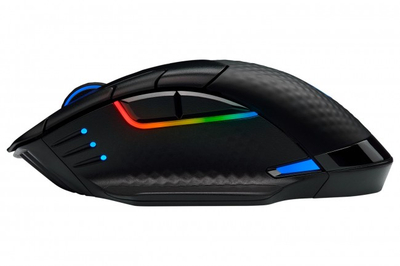 Гејминг глушец Corsair Dark Core, безжичен, 18000 DPI, црн