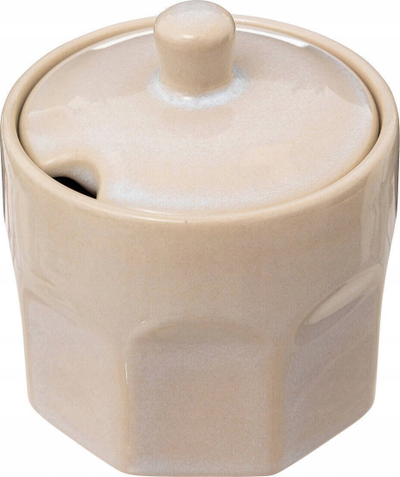 Enë sheqeri TKS Roma, keramike, me kapak, beige