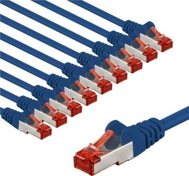 Kabllo rrjeti Goobay Patch Cable CAT 6, S/FTP, 2m, set 10 copë, blu