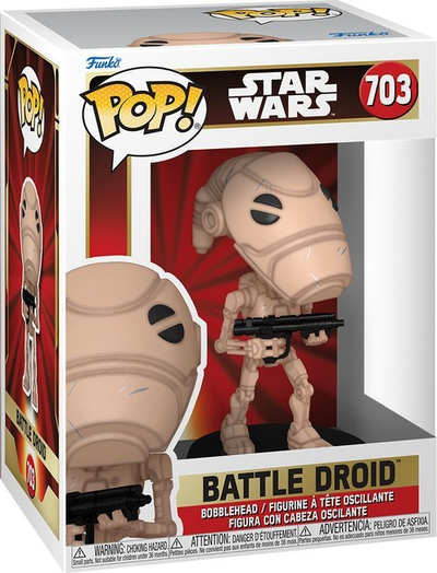 Figurë Funko Pop Star Wars Battle Droid 703, 10 cm, ngjyrë kafe