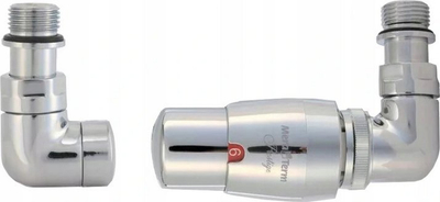 Set valvulash termostatike Thermo Three-axis Vision Chrome Left Pex AiO, për radiator me hyrje poshtë majtas, për tuba alu-pex 16mm, krom