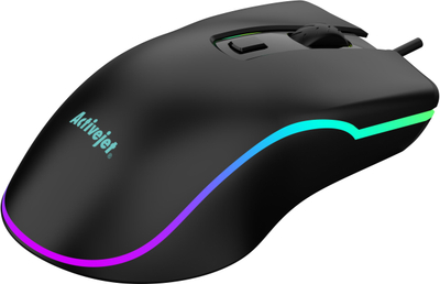 Mouse me kabllo Activejet AMY W390, USB, me ngrohje, i zi