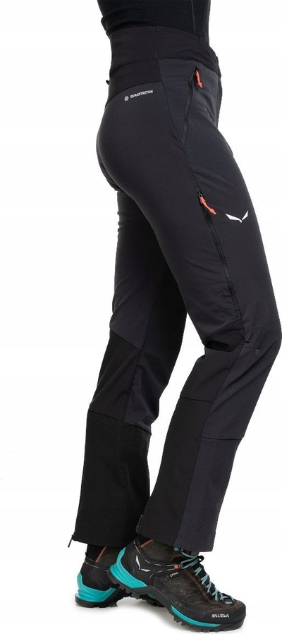 Pantallona ski për goca Salewa Sella Durastretch, softshell, për alpinim, të zeza