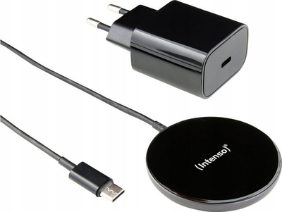 Karikues wireless magnetik Intenso MB1, me adapter rryme, i zi