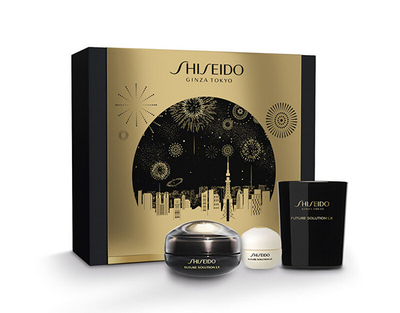 Set për fytyrë Shiseido Future Solution Lx Holiday - Kremi rigjenerues i syve 17 ml + krem dite mbrojtës 6 ml +qiri aromatik