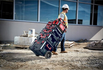 Çantë veglash Milwaukee Packout Tote, 500mm, material balistik, e kuqe