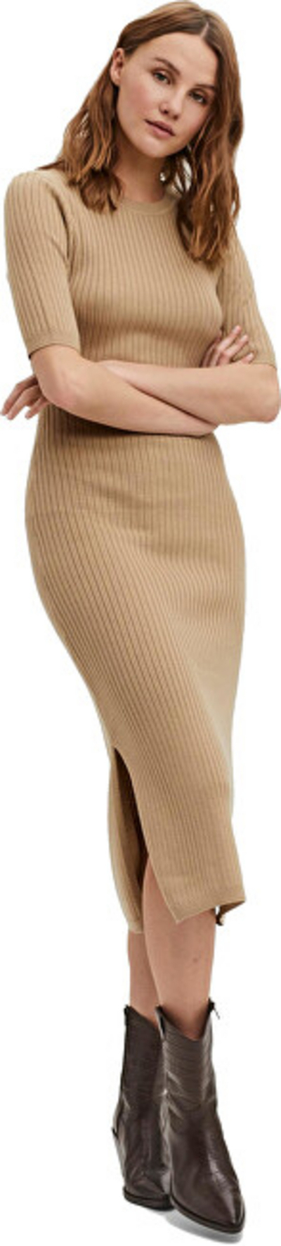 Fustan Vero Moda VMSCARLETT Regular Fit, bezhë