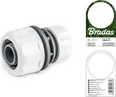 Adapter uji Bradas Hose Connector WHITE LINE, 1/2'' në 3/4'', PVC, i bardhë