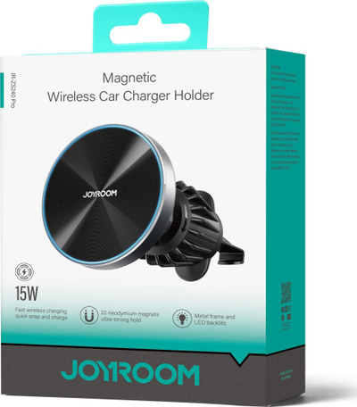 Mbajtëse magnetike për veturë Joyroom JR-ZS240, karikim wireless 15W, e zezë