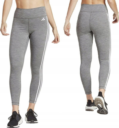 Legginsa adidas 3 Stripes 78 TIG W IC8296, AEROREADY, bel i naltë, gri