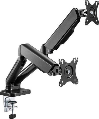 Mbajtëse monitori binjake Goobay Double Monitor Mount, 17-32", gas spring, e zezë