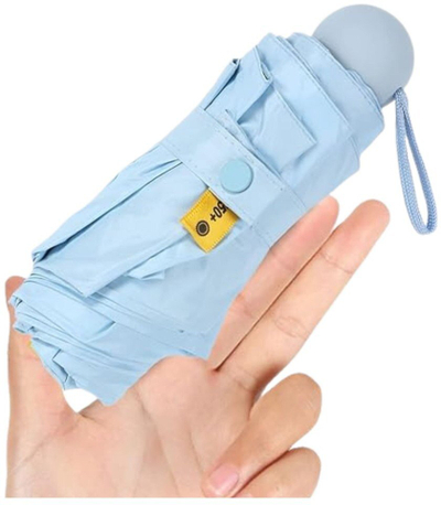 Çadër xhepi palos, UPF 50+, 90 cm, blu e çelët