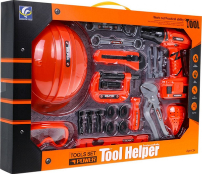 Set veglash lodër Yuan Fa Tool Helper, 22 pjesë, me kaçavidë elektrike, portokalli