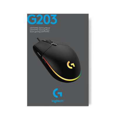 Гејминг глушец Logitech G203 LIGHTSYNC, 6 копчиња, RGB, бел