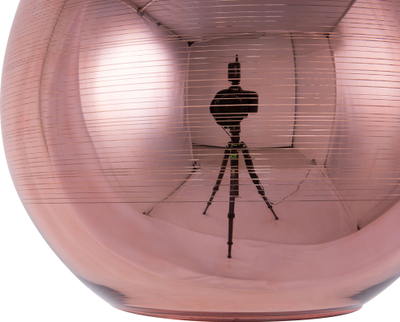 Llambë tavani ASARO Glass, sferike 25 cm, xham, rozë