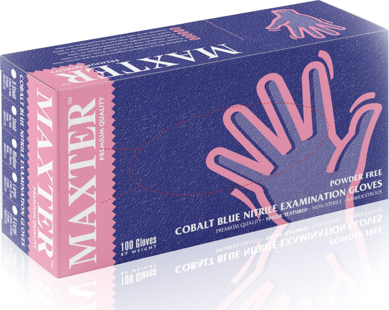 Dorëza nitrili Maxter Cobalt Blue, pa puder, njëpërdorimshe, blu