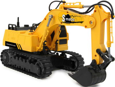 Eskavator lodër me komandë në dorë Jamara S-Matic, RC 2.4GHz, me zinxhirë gome, i verdhë