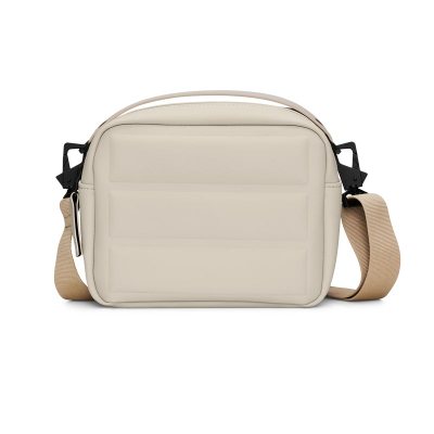 Çantë krahu Rains Waterproof Shield Box Bag, që s’e ha uji, unisex, bezhë e çelët