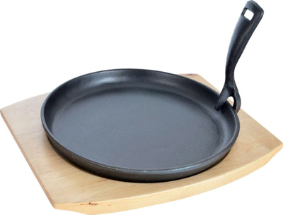 Tigan gize Orion 22 cm, me dërrasë druri, i zi