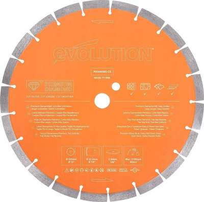 Disk prerës diamant Evolution PD300SEG-CS, 300mm, segmentuar, PREMIUM