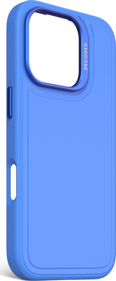Këllëf telefoni Decoded Antimicrobial Silicone Stacks për iPhone 16, MagSafe, silikon, blu