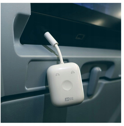 Блутут аудио адаптер Mee Audio Connect Air, за авион, поддржува до 2 слушалки, црн