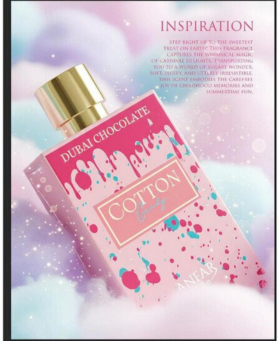 Parfum Anfar Cotton Candy Dubai Chocolate Extrait, 80ml, për femra, rozë