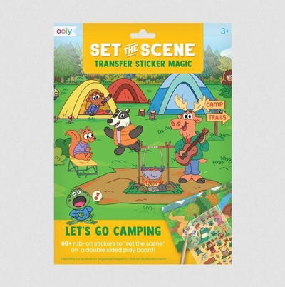 Set ngjitësash transferues Ooly Set The Scene, Let’s Go Camping, 60+ ngjitësa, për fëmijë 3+