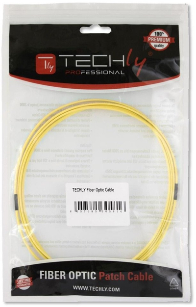 Оптички кабел Techly ILWL D9 ST LC, singlemode OS2, 3m, жолта