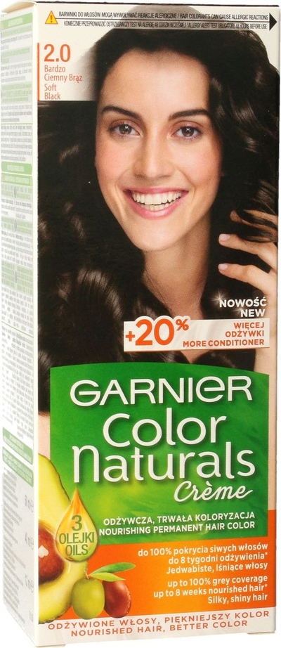 Ngjyrë e flokëve Garnier Color Naturals, e kaftë e errët