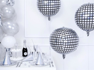Balonë folie disco, 40 cm, holografike, shumëngjyrëshe