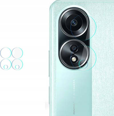 Mbrojtës lente 3MK për Oppo A58 4G, xham hibrid, set 4 copë, transparent