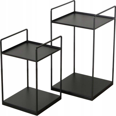 Set tavolinash kafeje Boltze Home Como, 2 copë, metalike, të zeza
