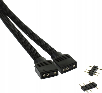 Kabllo zgjatuese XSPC 5V ARGB, 3 pin, 30 cm, e zezë