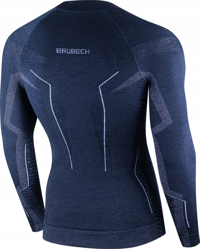 Термичка блуза за мажи Brubeck Extreme Merino Wool, за трекинг, големина L, сива