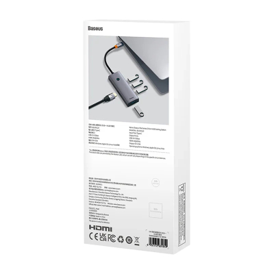 Hub USB C Baseus UltraJoy 5in1, 4x USB 3.0, HDMI 4K, gri